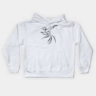 The Dervish Relationship Between Man And God Line Art Kids Hoodie